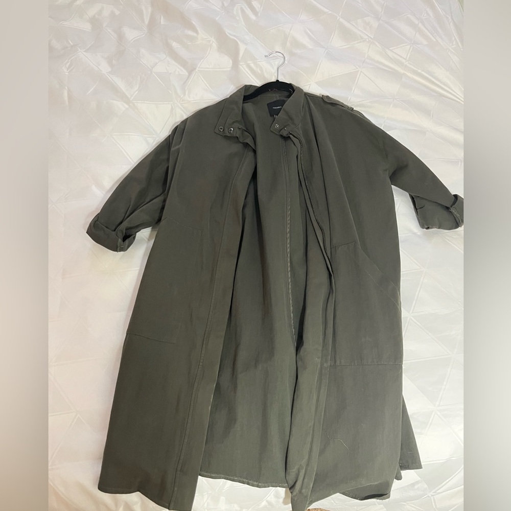Army green trench coat